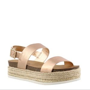 Chelsea Crew Colby Slide Sandals in rose gold